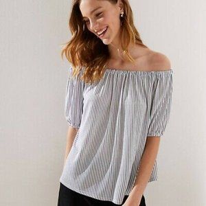 LOFT Striped Off The Shoulder Top - S